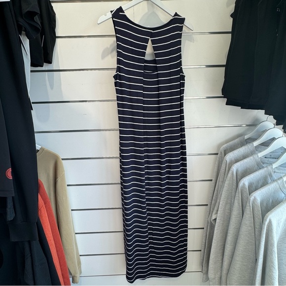 C&C California Jersey Knit Dress. Navy with white stripes. Medium weight fabric. - Picture 5 of 5